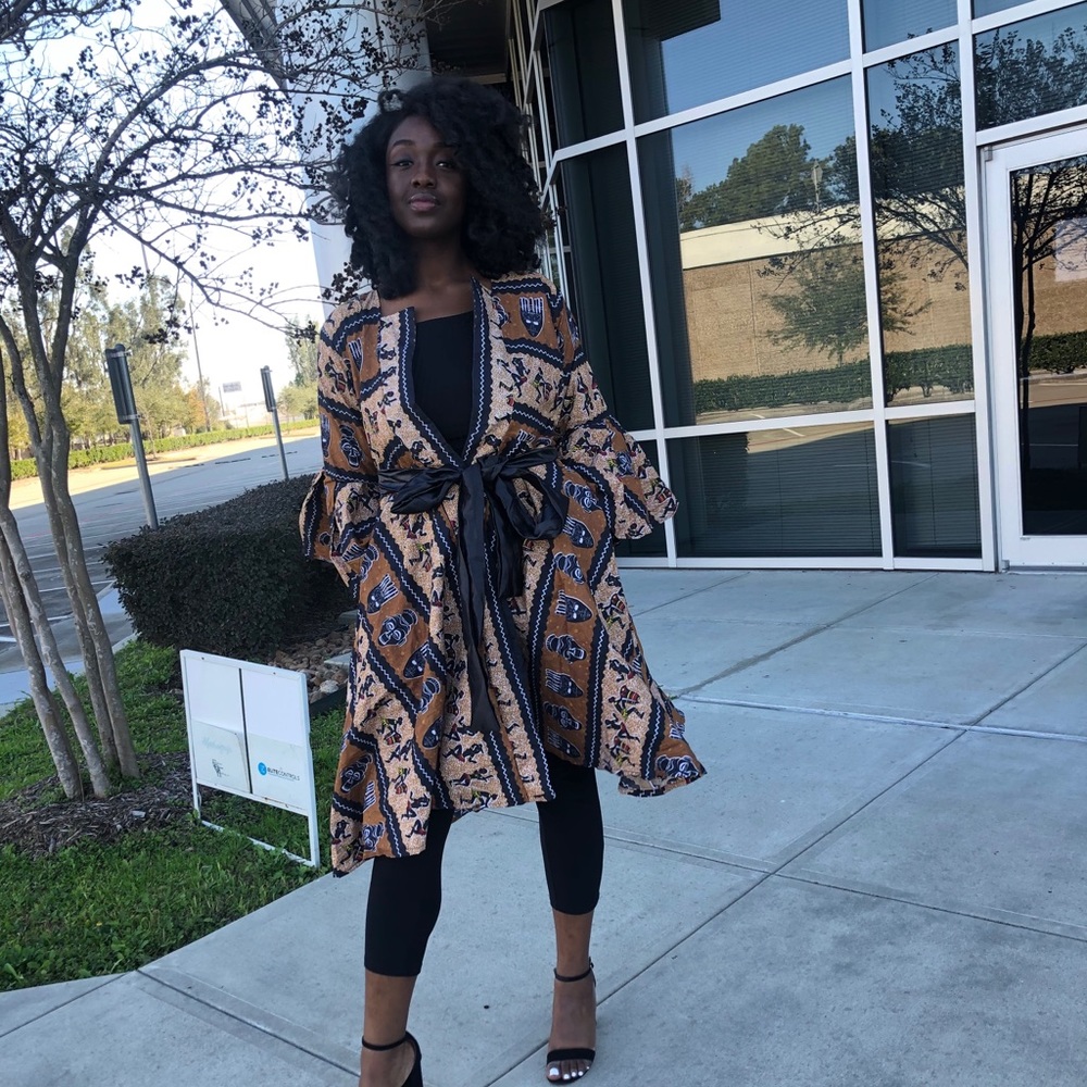 African Ankara dress open dress blazer
